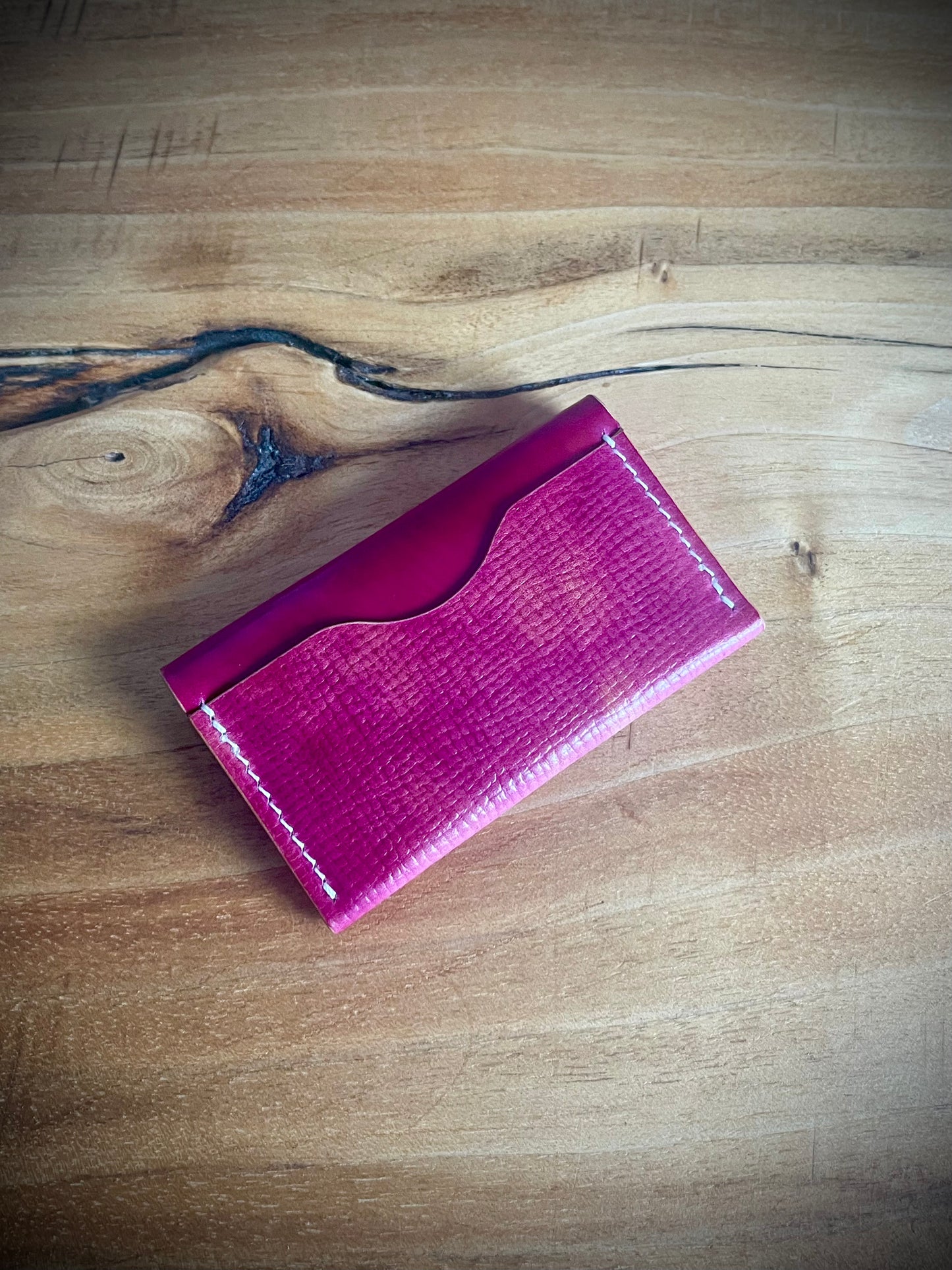 Flap wallet - Marbled Pink Hatch and Marbled Pink Rocado Shell Cordovan