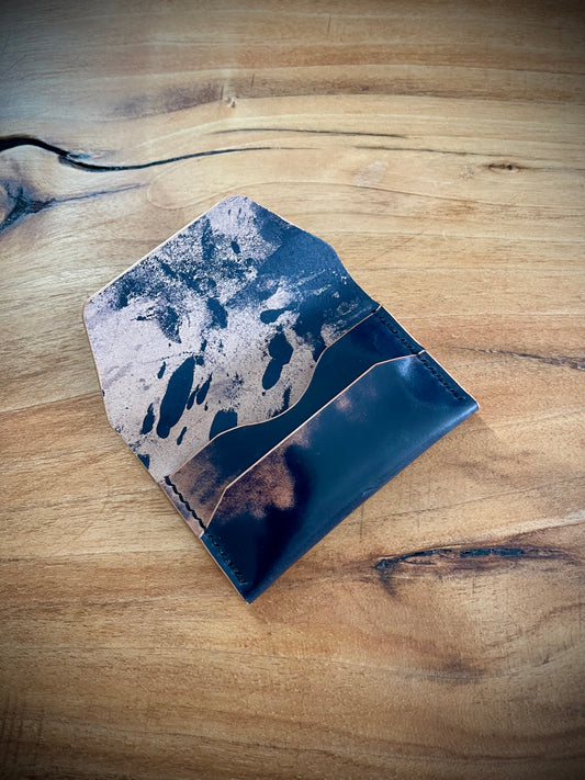 Flap wallet - Marbled Black Rocado Shell Cordovan