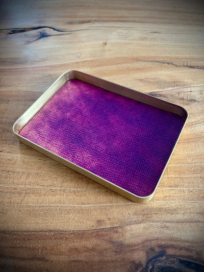 Valet Tray - Solid Brass With Shell Lining