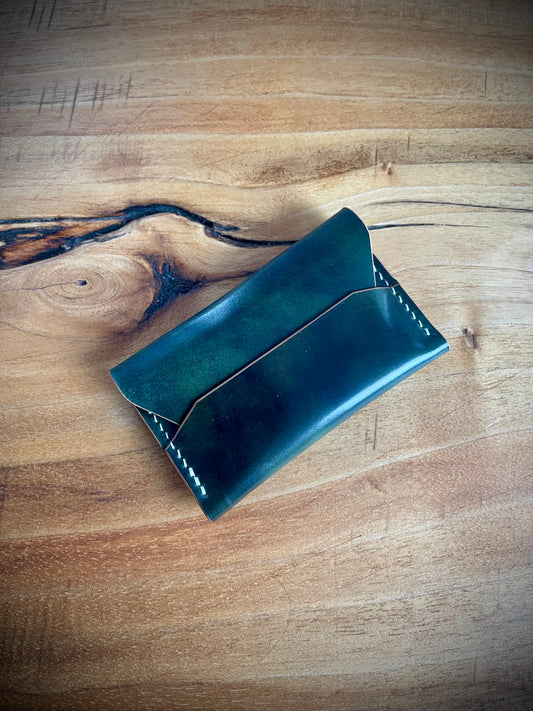 Flap wallet - Green Museum Rocado Shell Cordovan