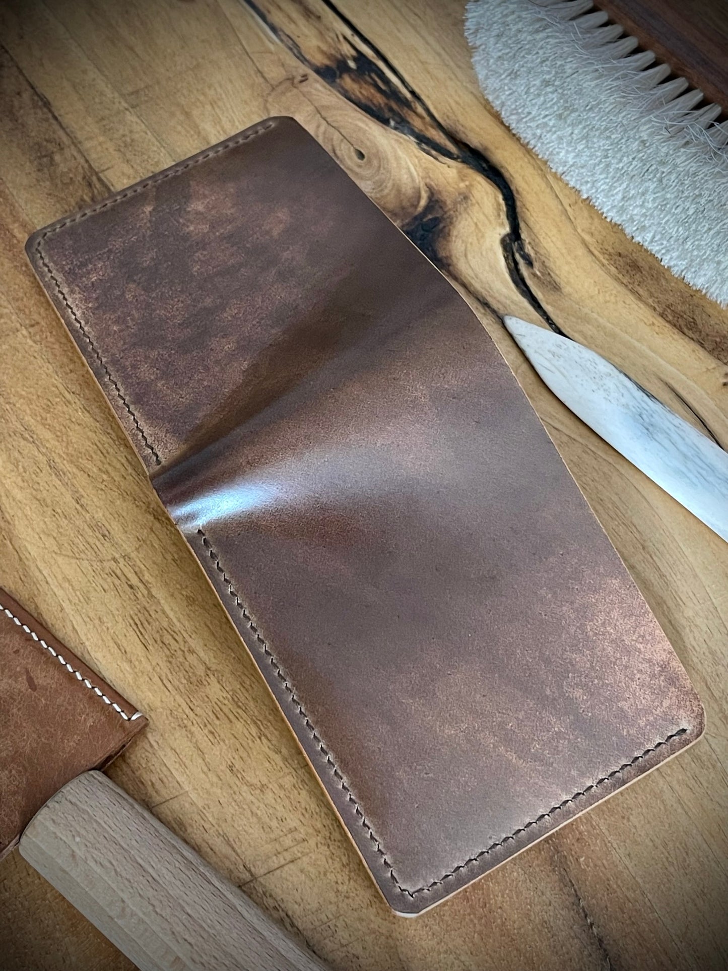 Classic Bifold - Brown Marbled Shell Cordovan and Brown Buttero