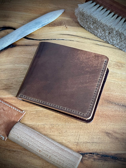 Classic Bifold - Brown Marbled Shell Cordovan and Brown Buttero