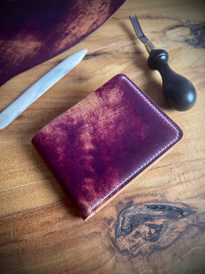 Classic Bifold - Purple Marbled Shell Cordovan and Biscuit Buttero