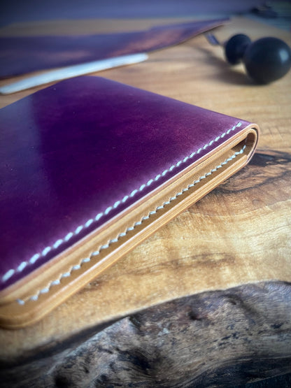 Classic Bifold - Purple Marbled Shell Cordovan and Biscuit Buttero